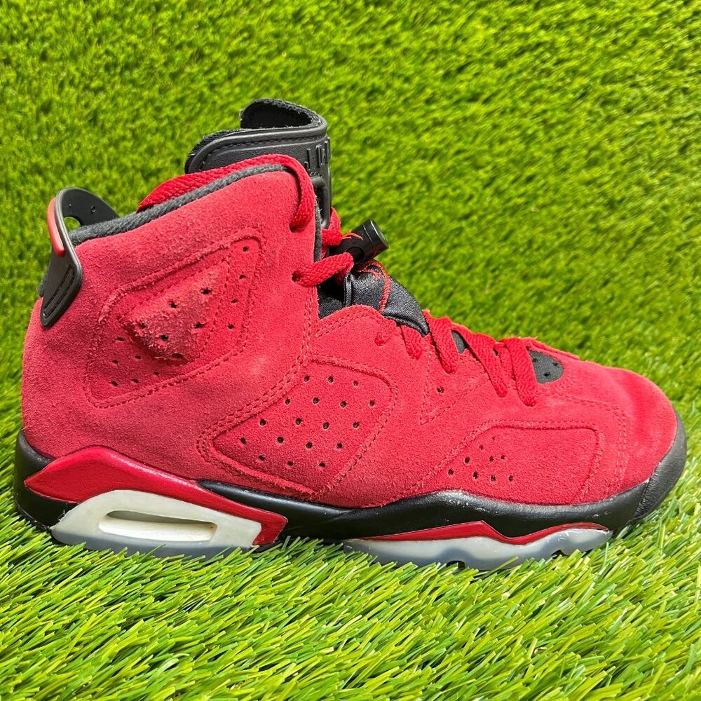 Nike Air Jordan‎ 6 Retro Toro Bravo Boys Size 4.5Y Red Basketball Shoes Sneakers
